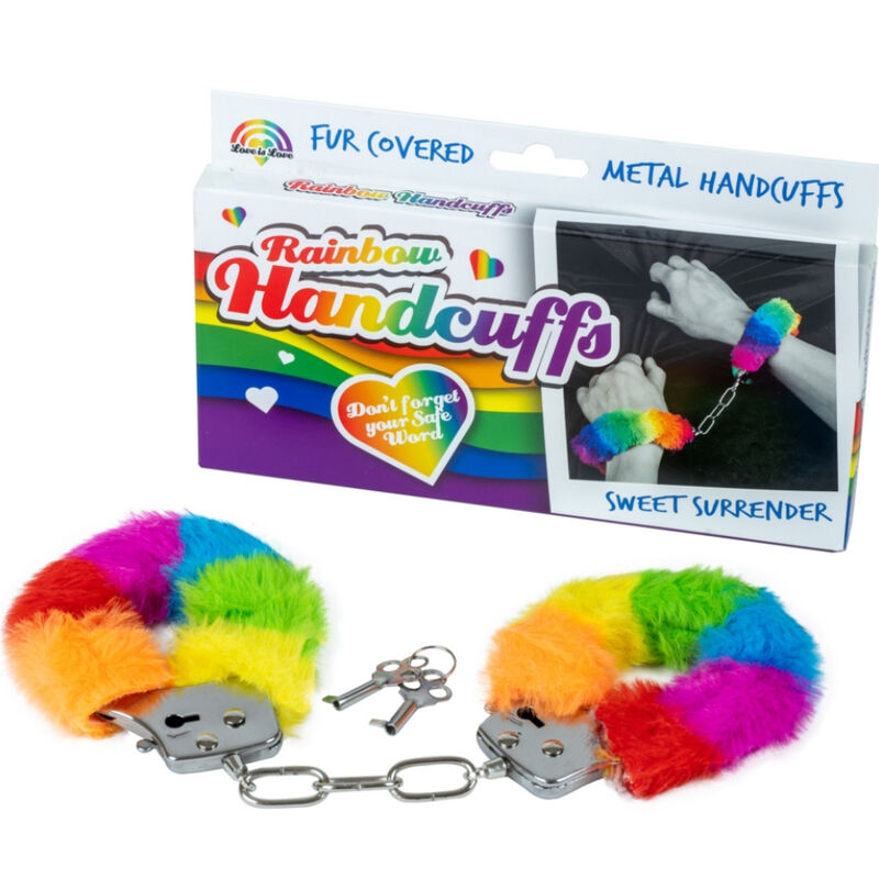 SPENCER & FLEETWOOD - RAINBOW LINED METAL HANDCUFFS - Amore24