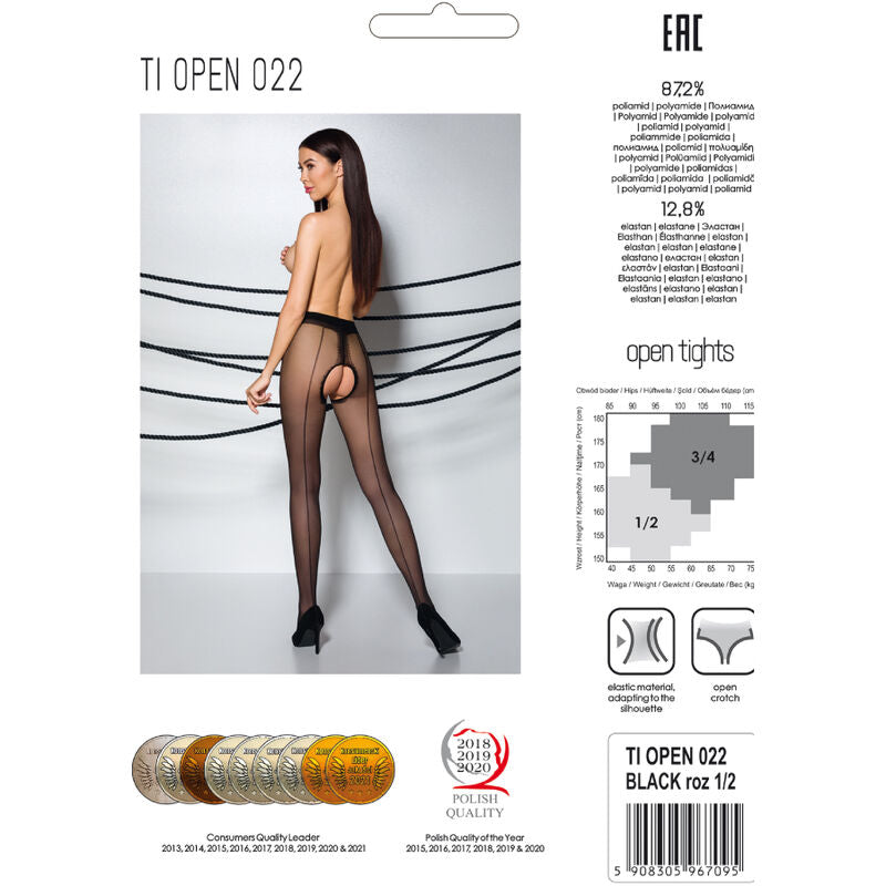 PASSION - TIOPEN 022 BLACK/RED TIGHTS 3/4 20 DEN - Amore24
