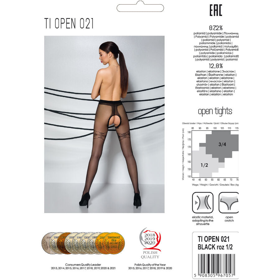 PASSION - TIOPEN 021 BLACK TIGHTS 3/4 20 DEN - Amore24
