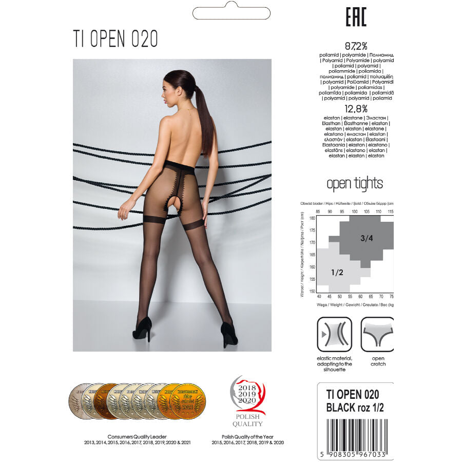 PASSION - TIOPEN 020 BLACK TIGHTS 3/4 20 DEN - Amore24