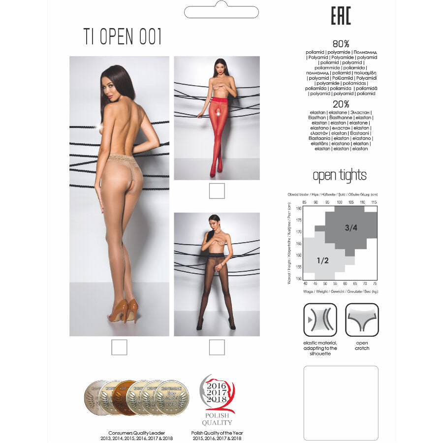 PASSION - TIOPEN 001 RED TIGHTS 3/4 20 DEN - Amore24