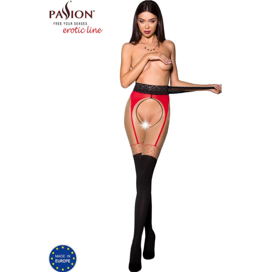 PASSION - TIOPEN 003 RED TIGHTS 3/4 20/40 DEN - Amore24