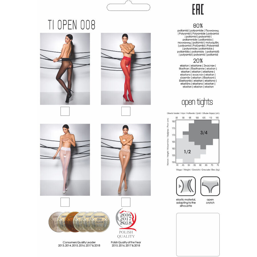 PASSION - TIOPEN 008 RED TIGHTS 3/4 30 DEN - Amore24