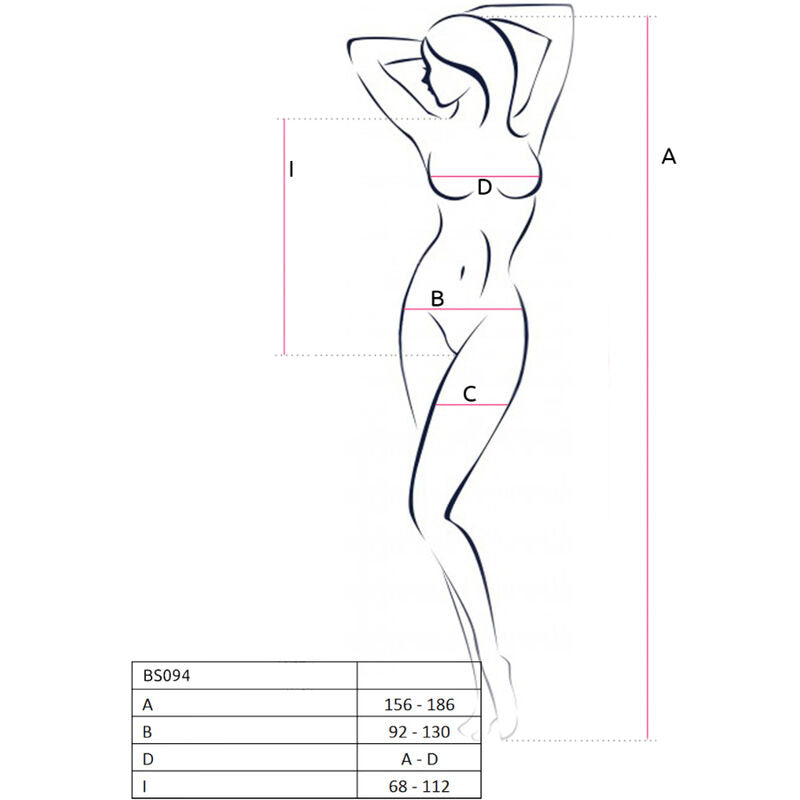 PASSION - BS094 RED BODYSTOCKING ONE SIZE - Amore24