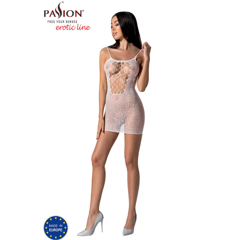 PASSION - BS096 WHITE BODYSTOCKING ONE SIZE - Amore24
