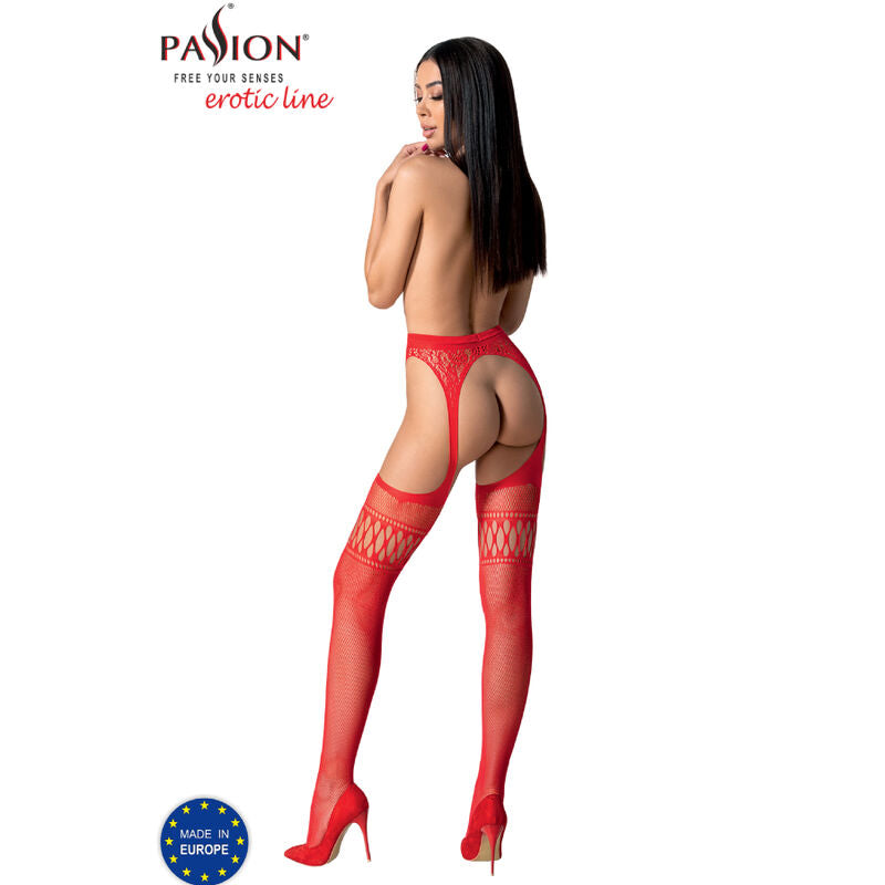 PASSION - S026 WHITE STOCKINGS WITH GARTER ONE SIZE - Amore24