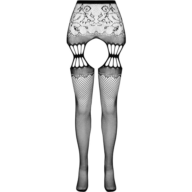 PASSION - S027 WHITE STOCKINGS WITH GARTER ONE SIZE - Amore24