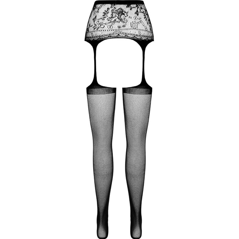 PASSION - S028 WHITE STOCKINGS WITH GARTER ONE SIZE - Amore24