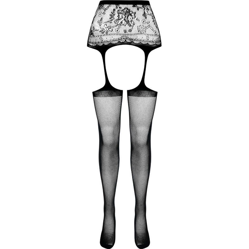 PASSION - S028 WHITE STOCKINGS WITH GARTER ONE SIZE - Amore24