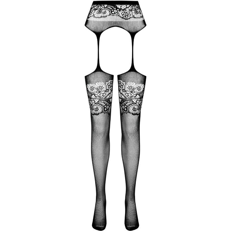 PASSION - S029 WHITE STOCKINGS WITH GARTER ONE SIZE - Amore24