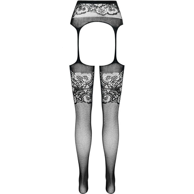PASSION - S029 WHITE STOCKINGS WITH GARTER ONE SIZE - Amore24