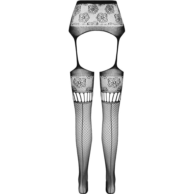 PASSION - S030 WHITE STOCKINGS WITH GARTER ONE SIZE - Amore24