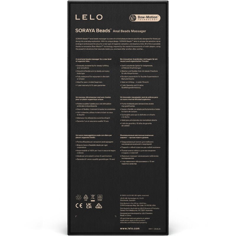 LELO - SORAYA BEADS BLACK ANAL MASSAGER - Amore24