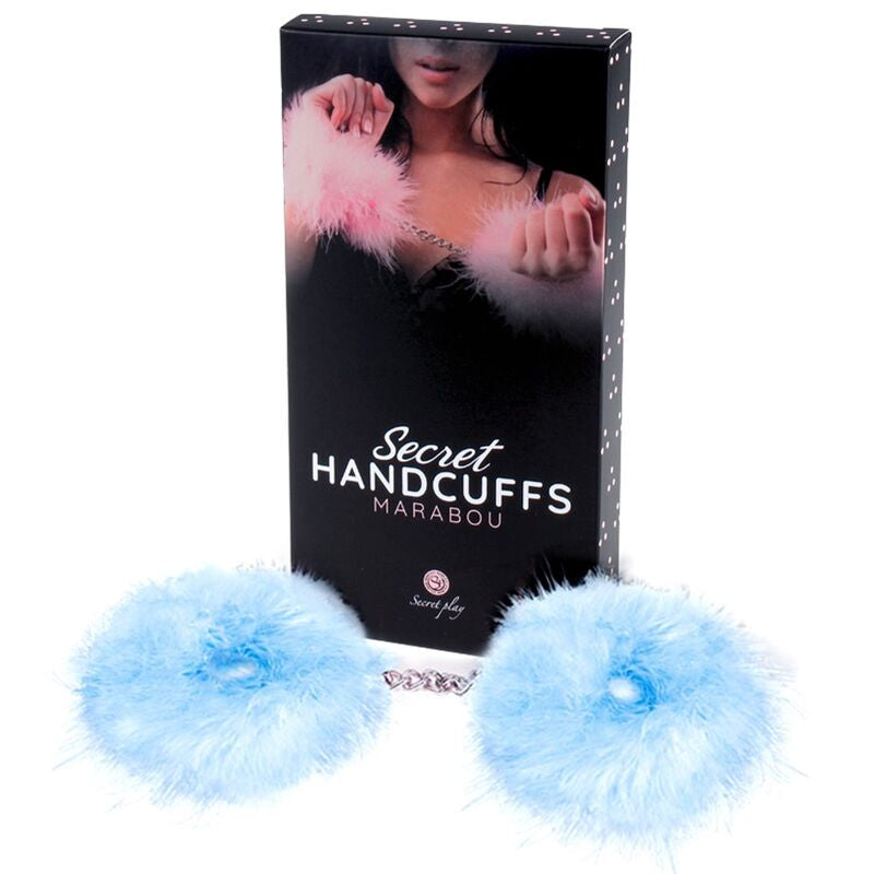 SECRETPLAY - BLUE LIGHT MARABOU HANDCUFFS - Amore24