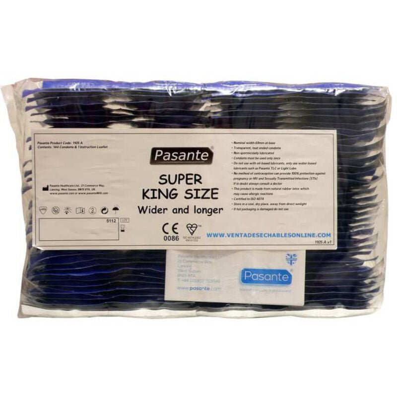 PASANTE - CONDOMS SIZE SUPER KING BAG 144 UNITS - Amore24