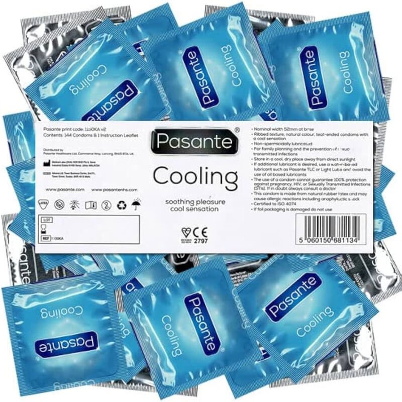 PASANTE - CONDOMS COOLING EFFECT BAG 144 UNITS - Amore24