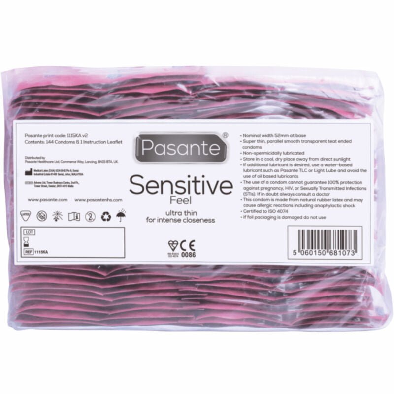 PASANTE - CONDOMS SENSITIVE BAG 144 UNITS - Amore24