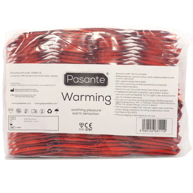 PASANTE - CONDOMS WARMING EFFECT BAG 144 UNITS - Amore24