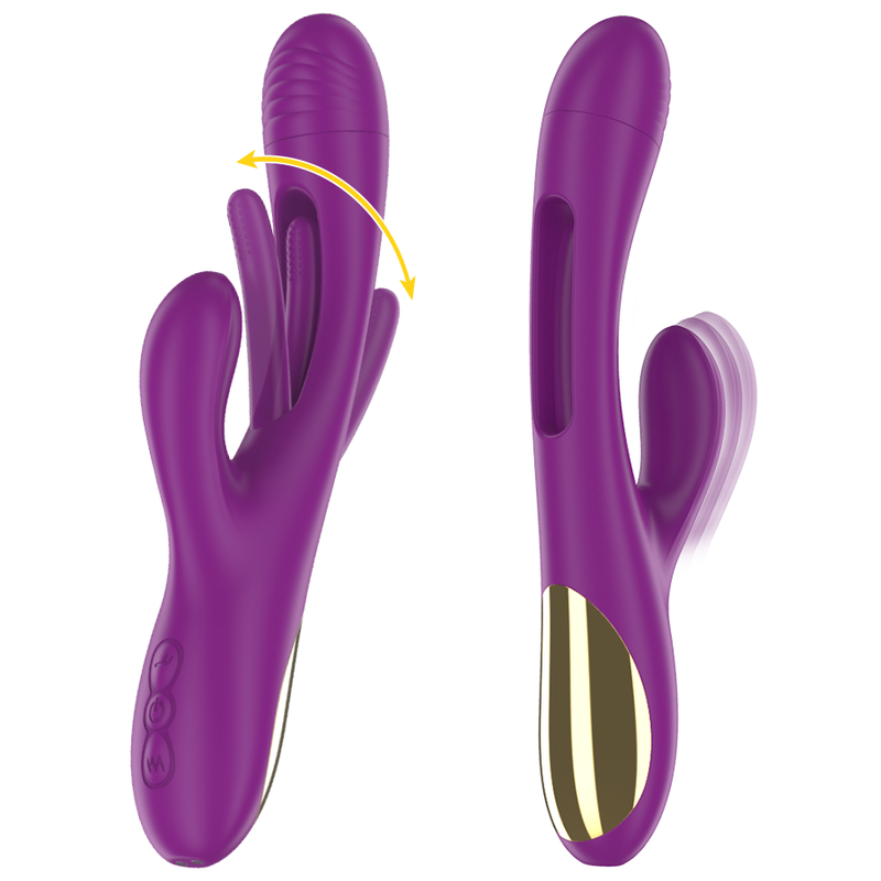 INTENSE - APOLO RECHARGEABLE MULTIFUNCTION VIBRATOR 7 VIBRATIONS WITH SWINGING MOTION PURPLE - Amore24