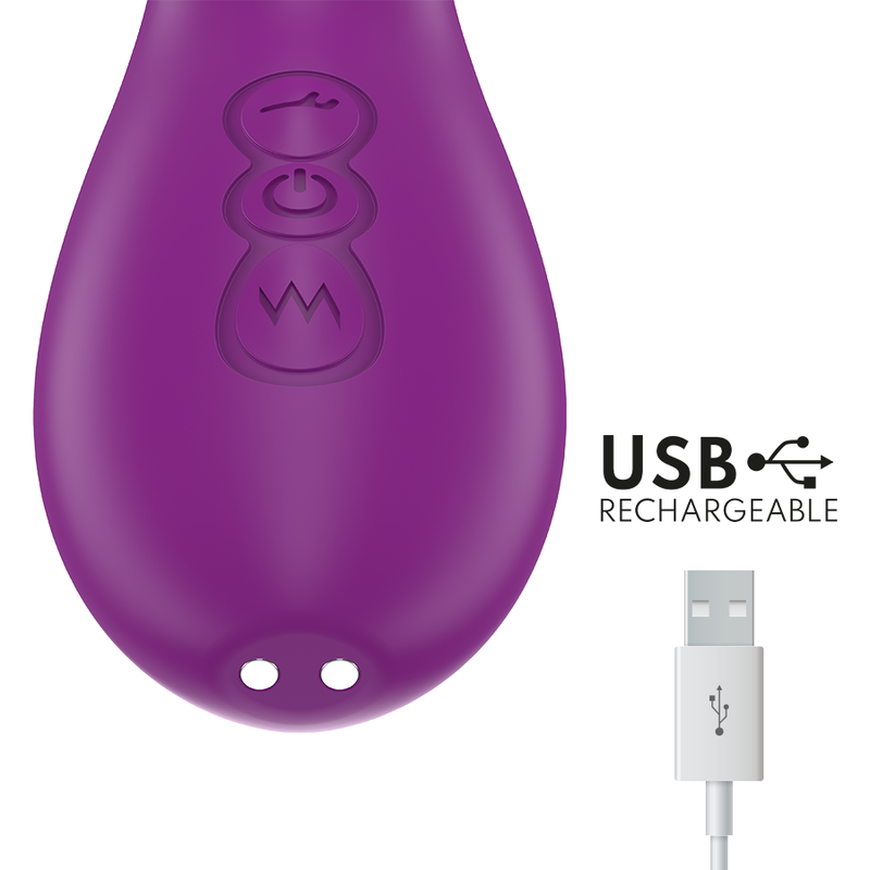 INTENSE - APOLO RECHARGEABLE MULTIFUNCTION VIBRATOR 7 VIBRATIONS WITH SWINGING MOTION PURPLE - Amore24