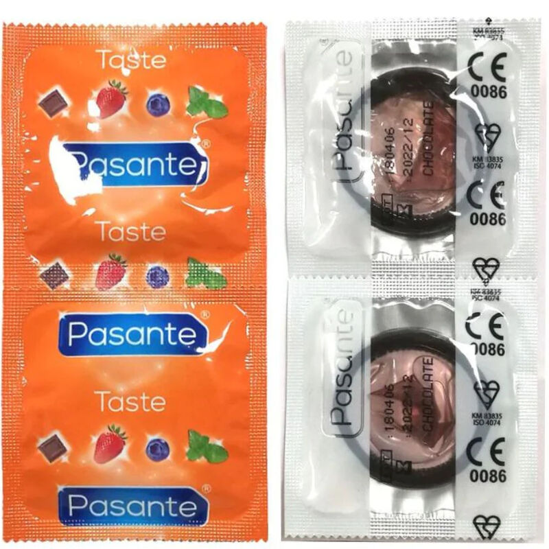 PASANTE - CONDOMS FLAVOR CHOCOLATE TEMPTATION BAG 144 UNITS - Amore24