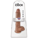 KING COCK - REALISTIC PENIS WITH BALLS 19.8 CM CARAMEL - Amore24