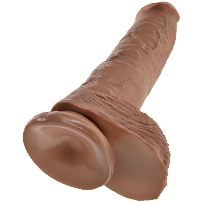 KING COCK - REALISTIC PENIS WITH BALLS 19.8 CM CARAMEL - Amore24