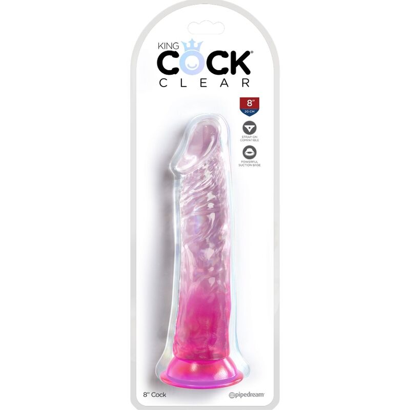 KING COCK - CLEAR REALISTIC PENIS 19.7 CM PINK - Amore24