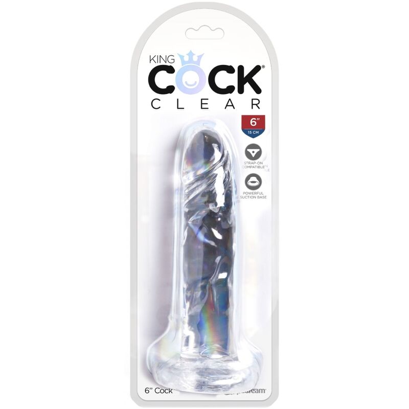 KING COCK - CLEAR REALISTIC PENIS 15.5 CM TRANSPARENT - Amore24