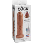 KING COCK - UNCUT REALISTIC PENIS 17.8 CM CARAMEL - Amore24