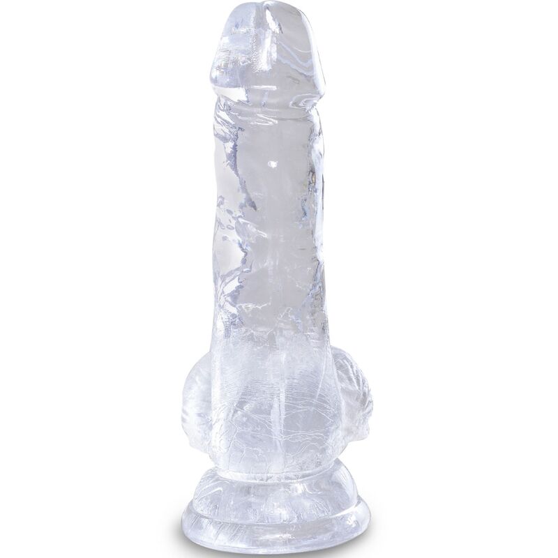 KING COCK - CLEAR REALISTIC PENIS WITH BALLS 10.1 CM TRANSPARENT - Amore24