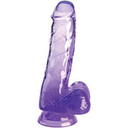 KING COCK - CLEAR REALISTIC PENIS WITH BALLS 13.5 CM PURPLE - Amore24
