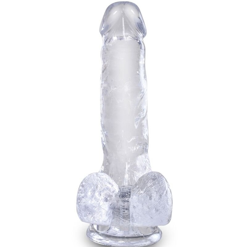 KING COCK - CLEAR REALISTIC PENIS WITH BALLS 13.5 CM TRANSPARENT - Amore24