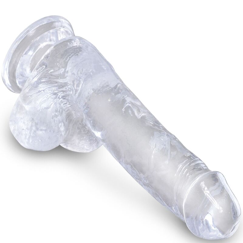 KING COCK - CLEAR REALISTIC PENIS WITH BALLS 13.5 CM TRANSPARENT - Amore24