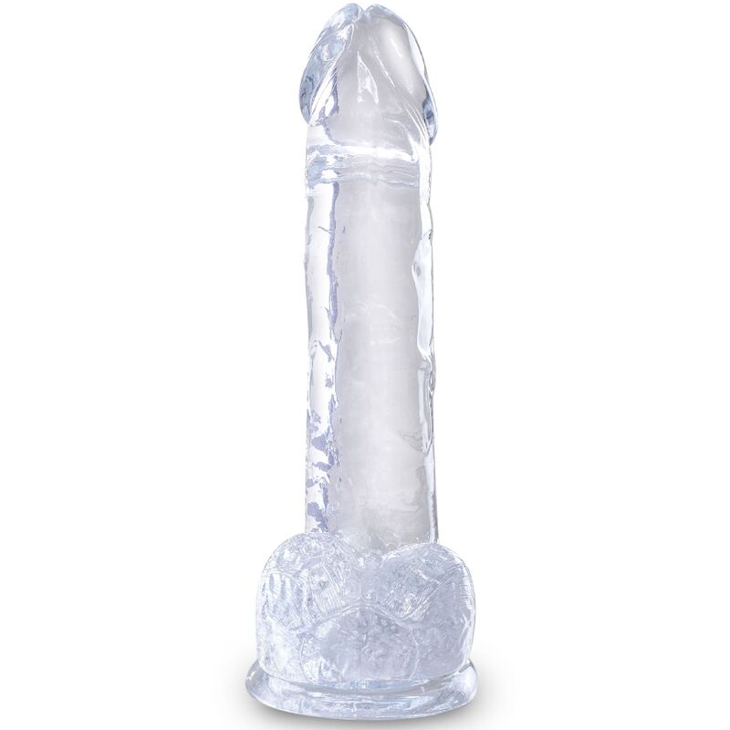 KING COCK - CLEAR REALISTIC PENIS WITH BALLS 15.2 CM TRANSPARENT - Amore24