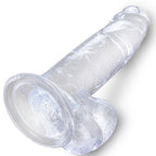 KING COCK - CLEAR REALISTIC PENIS WITH BALLS 15.2 CM TRANSPARENT - Amore24