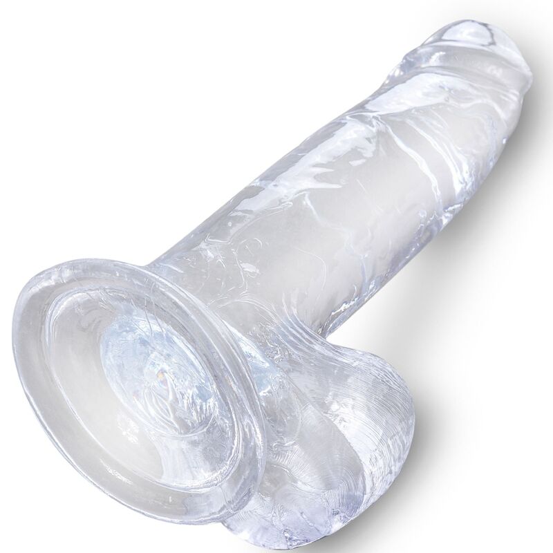 KING COCK - CLEAR REALISTIC PENIS WITH BALLS 15.2 CM TRANSPARENT - Amore24