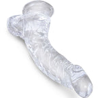 KING COCK - CLEAR REALISTIC CURVED PENIS WITH BALLS 16.5 CM TRANSPARENT - Amore24