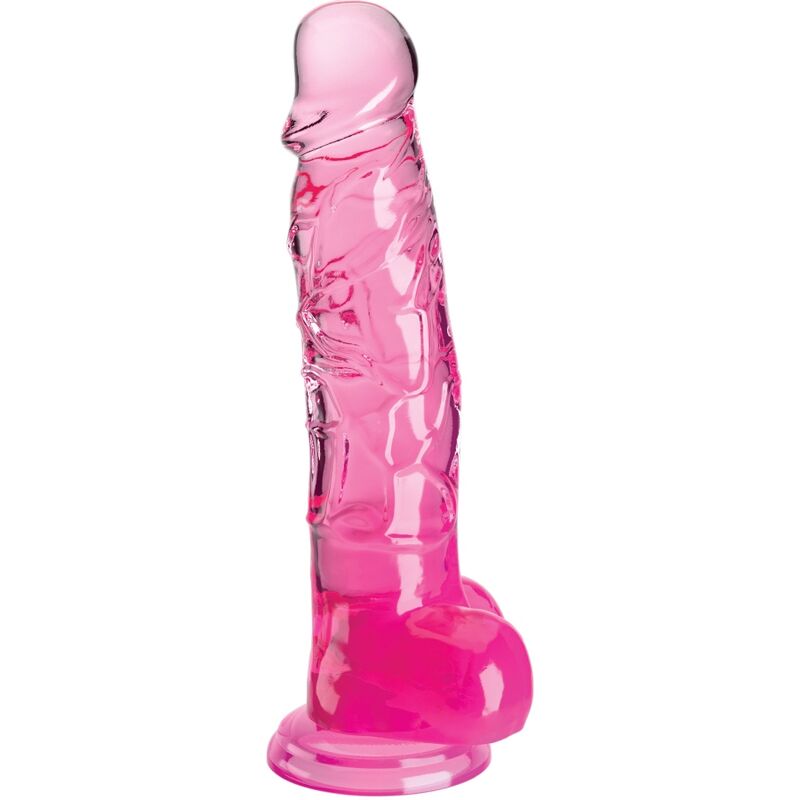 KING COCK - CLEAR REALISTIC PENIS WITH BALLS 16.5 CM PINK - Amore24