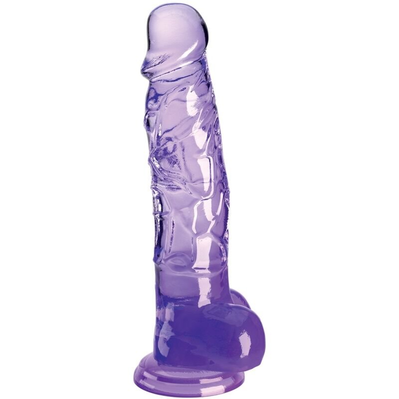 KING COCK - CLEAR REALISTIC PENIS WITH BALLS 16.5 CM PURPLE - Amore24