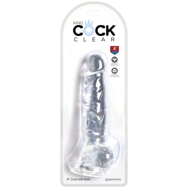 KING COCK - CLEAR REALISTIC PENIS WITH BALLS 16.5 CM TRANSPARENT - Amore24