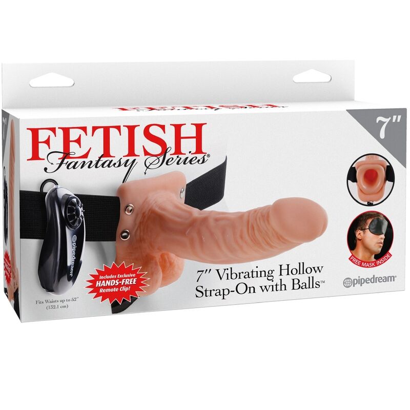 FETISH FANTASY SERIES - ADJUSTABLE HARNESS REMOTE CONTROL REALISTIC PENIS WITH TESTICLES 17.8 CM - Amore24