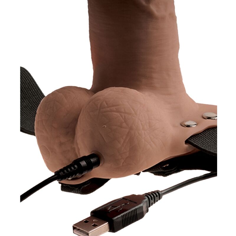 FETISH FANTASY SERIES - ADJUSTABLE HARNESS REALISTIC PENIS WITH RECHARGEABLE TESTICLES AND VIBRATOR 15 CM - Amore24