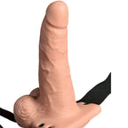 FETISH FANTASY SERIES - ADJUSTABLE HARNESS REMOTE CONTROL REALISTIC PENIS WITH RECHARGEABLE TESTICLES AND VIBRATOR 15 CM - Amore24