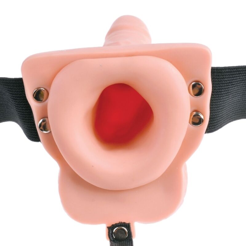 FETISH FANTASY SERIES - ADJUSTABLE HARNESS REMOTE CONTROL REALISTIC PENIS WITH RECHARGEABLE TESTICLES AND VIBRATOR 15 CM - Amore24