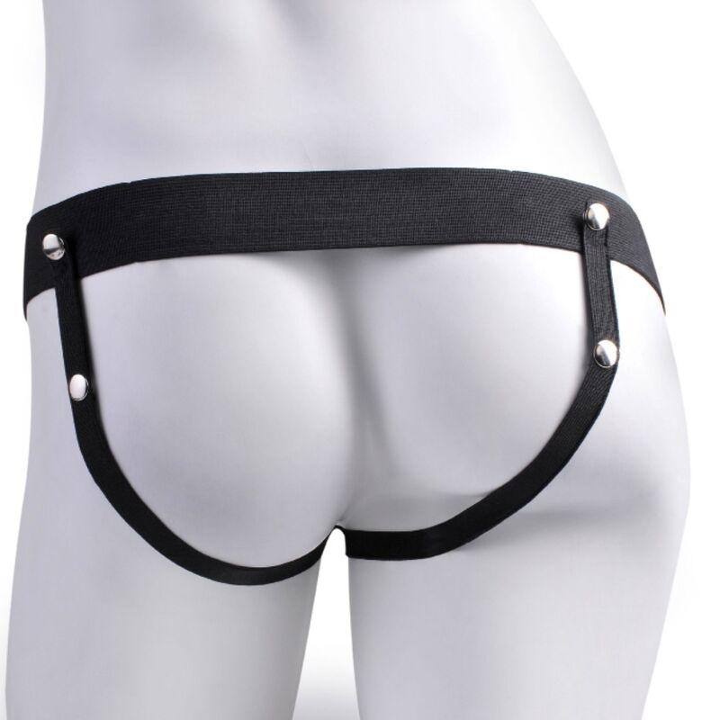 FETISH FANTASY SERIES - ADJUSTABLE HARNESS REALISTIC PENIS WITH BALLS RECHARGEABLE AND VIBRATOR 17.8 CM - Amore24