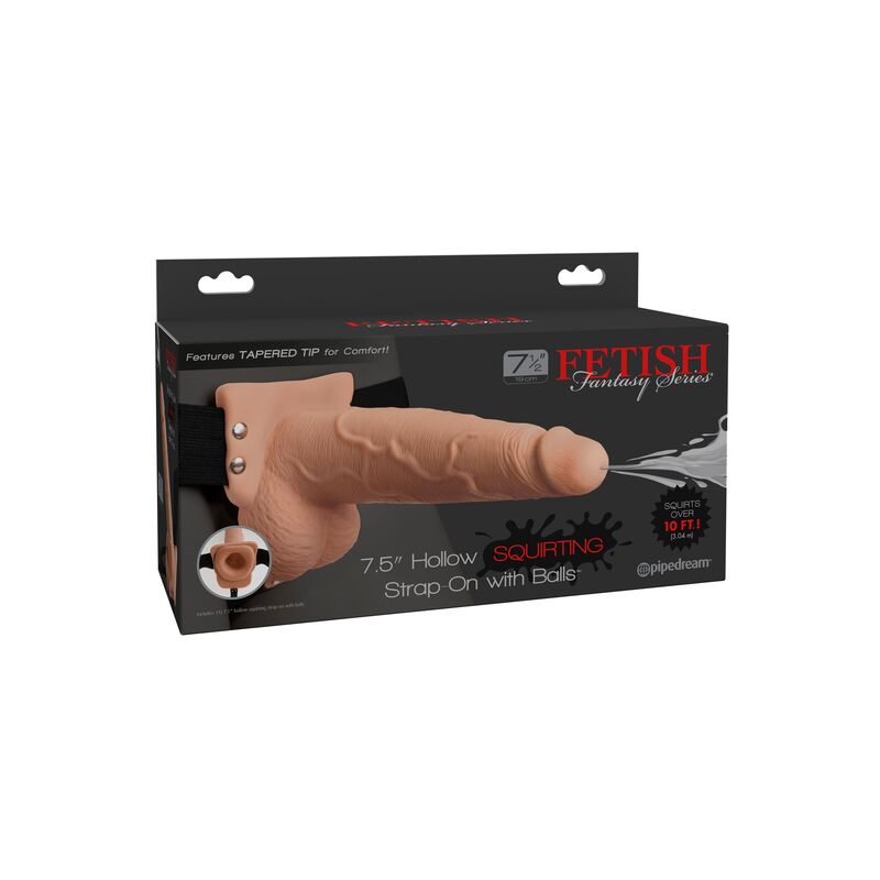 FETISH FANTASY SERIES - ADJUSTABLE HARNESS REALISTIC PENIS WITH BALLS SQUIRTING 19 CM - Amore24