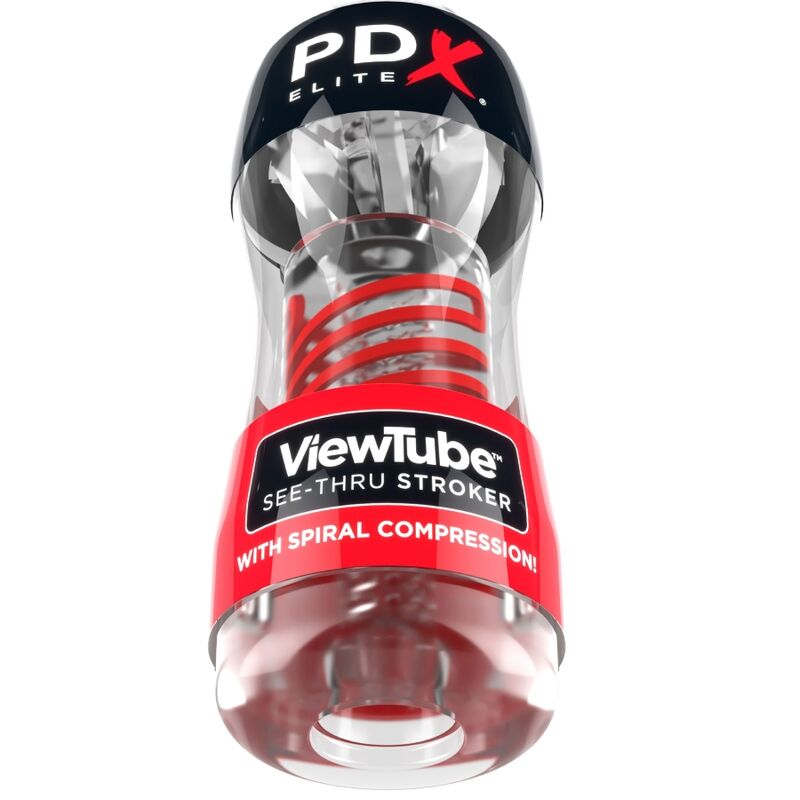 PDX ELITE - STROKER VIEWTUBE 2 SPIRAL COMPRESSION TRANSPARENT - Amore24