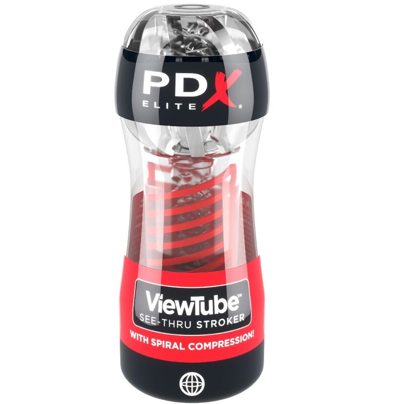 PDX ELITE - STROKER VIEWTUBE 2 SPIRAL COMPRESSION TRANSPARENT - Amore24