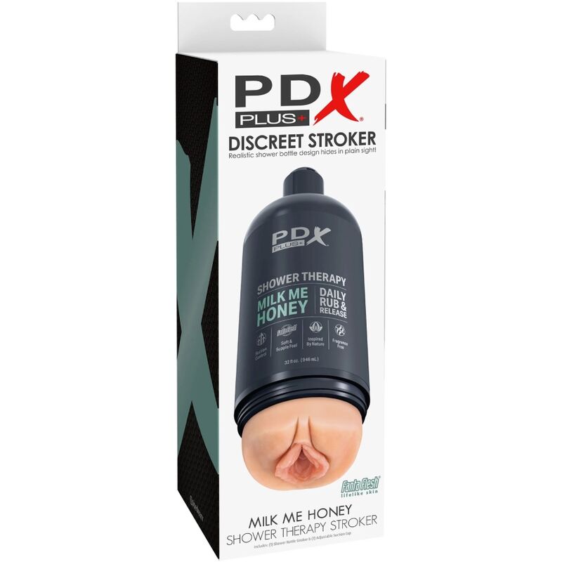 PDX PLUS - STROKER MASTURBATOR DISCREET DESIGN OF MILK ME HONEY SHAMPOO BOTTLE - Amore24